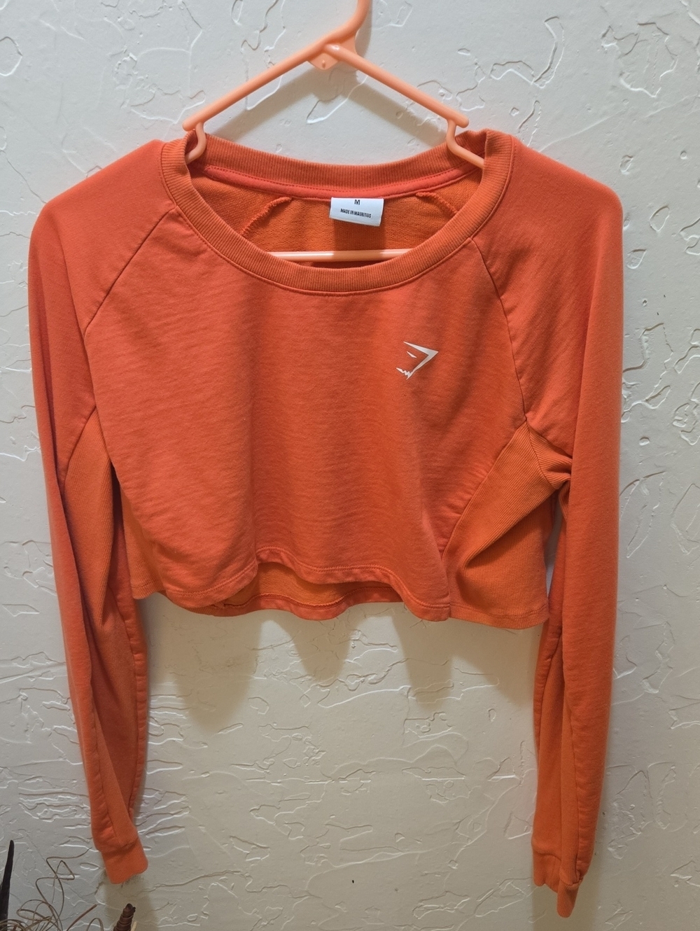 Gymshark Orange Cropped Long-Sleeve Pullover